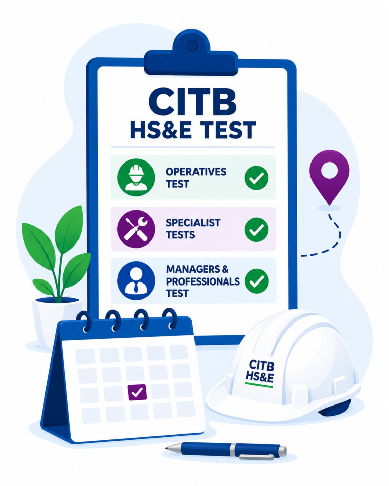 CITB HS&E test types including Operatives, Specialist and Managers and Professionals tests